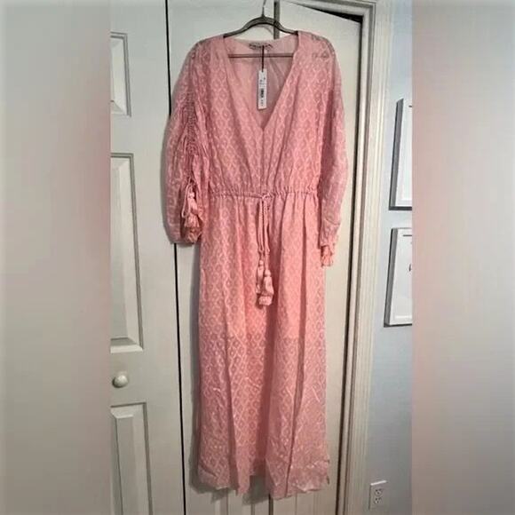 (60% OFF) Nwt Alice & Olivia Esmeralda Silk Blend Side Slit Midi Dress Medium - Picture 7 of 7